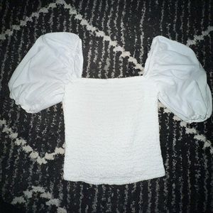 Abercrombie & Fitch puff sleeve shirred top